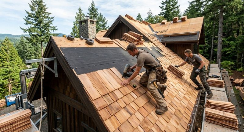 Natural Wood Roof Installation in Littleton, NH